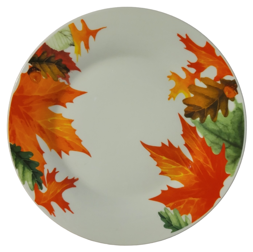 Vtg Salad Dessert Plate Royal Norfolk Greenbrier Autumn Leaves Thanksgiving
